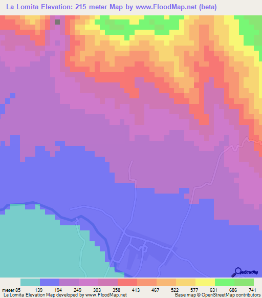 La Lomita,Dominican Republic Elevation Map