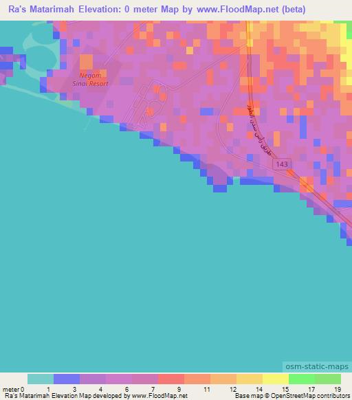 Ra's Matarimah,Egypt Elevation Map