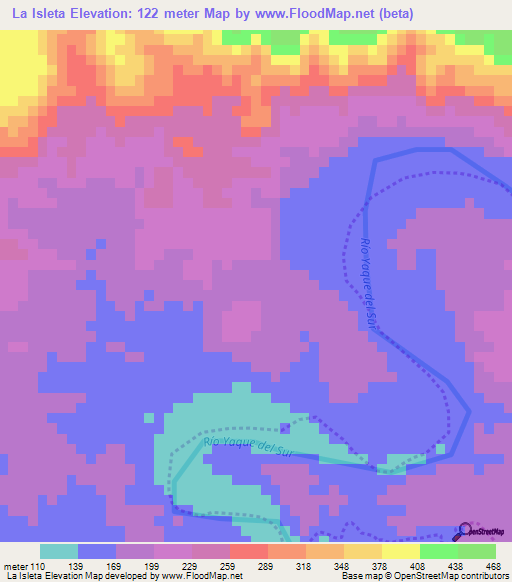 La Isleta,Dominican Republic Elevation Map