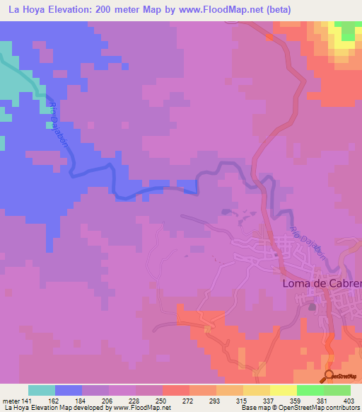 La Hoya,Dominican Republic Elevation Map