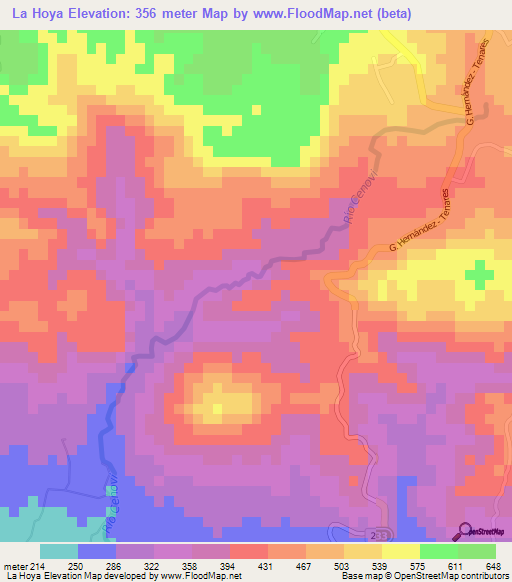 La Hoya,Dominican Republic Elevation Map