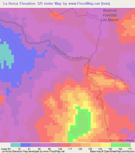 La Horca,Dominican Republic Elevation Map