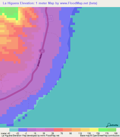 La Higuera,Dominican Republic Elevation Map