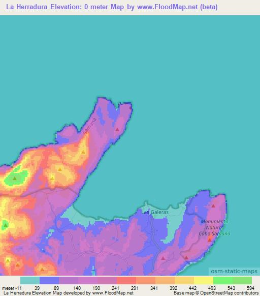 La Herradura,Dominican Republic Elevation Map