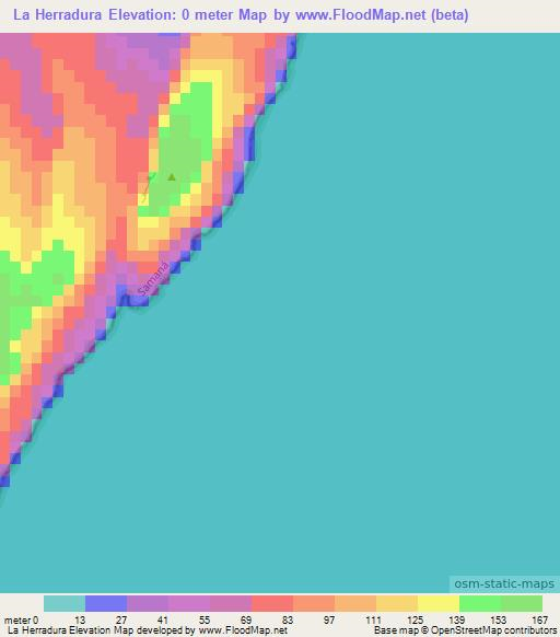 La Herradura,Dominican Republic Elevation Map