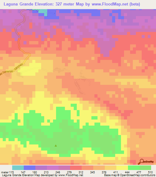 Laguna Grande,Dominican Republic Elevation Map