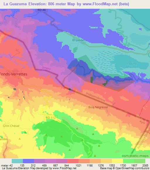 La Guazuma,Dominican Republic Elevation Map