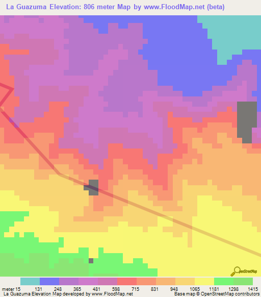 La Guazuma,Dominican Republic Elevation Map