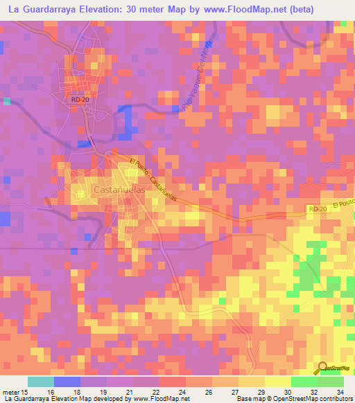 La Guardarraya,Dominican Republic Elevation Map