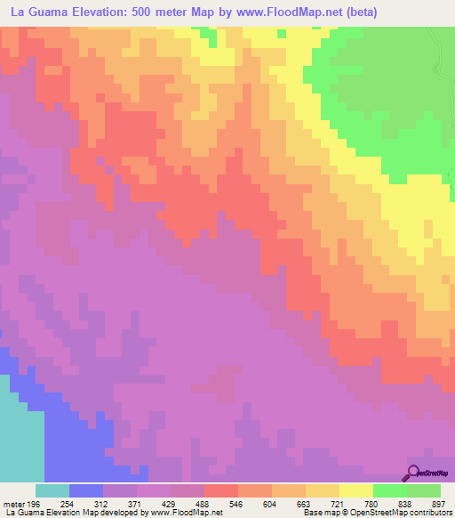 La Guama,Dominican Republic Elevation Map