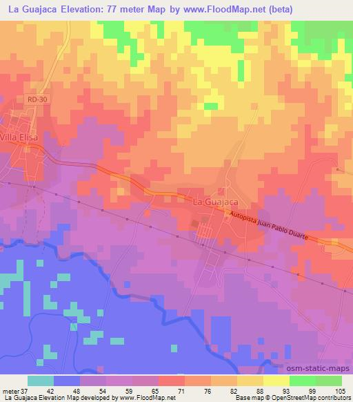 La Guajaca,Dominican Republic Elevation Map