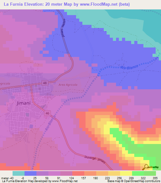 La Furnia,Dominican Republic Elevation Map