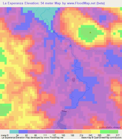 La Esperanza,Dominican Republic Elevation Map