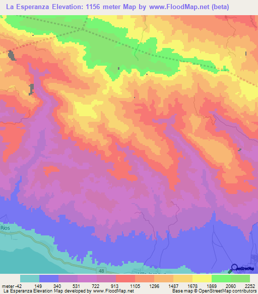 La Esperanza,Dominican Republic Elevation Map