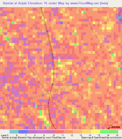 Ramlat al Anjab,Egypt Elevation Map