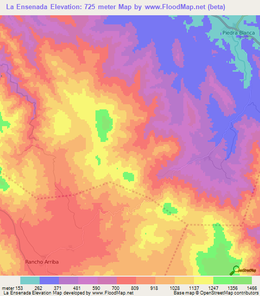 La Ensenada,Dominican Republic Elevation Map