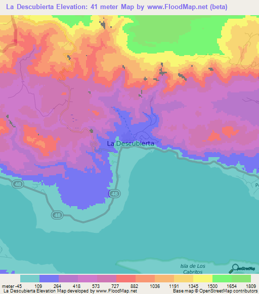 La Descubierta,Dominican Republic Elevation Map