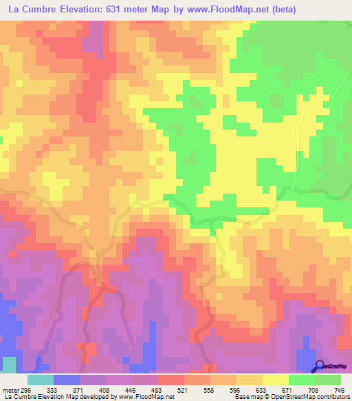 La Cumbre,Dominican Republic Elevation Map