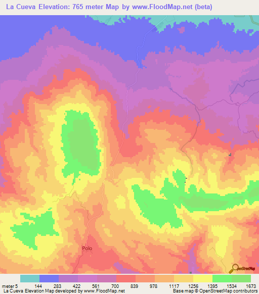 La Cueva,Dominican Republic Elevation Map