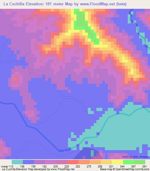 La Cuchilla,Dominican Republic Elevation Map