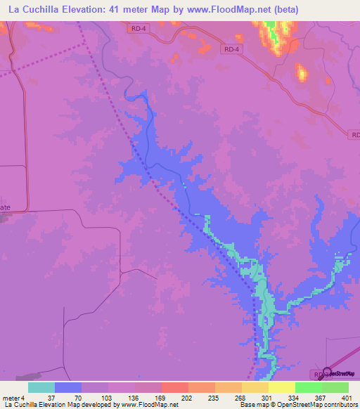 La Cuchilla,Dominican Republic Elevation Map