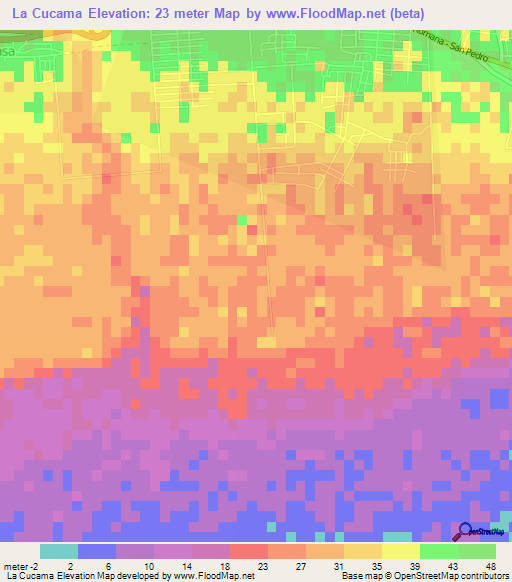 La Cucama,Dominican Republic Elevation Map