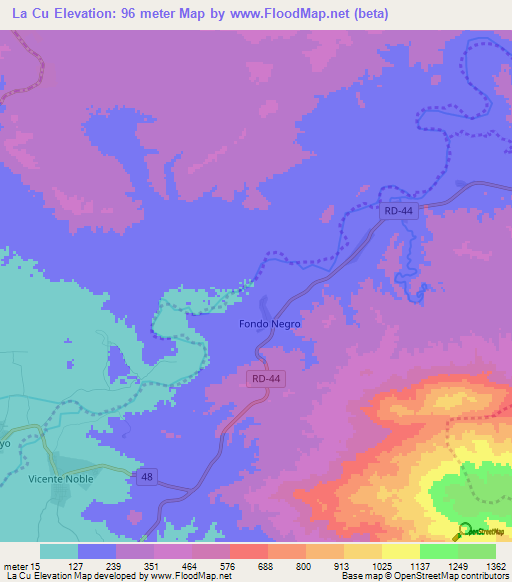 La Cu,Dominican Republic Elevation Map