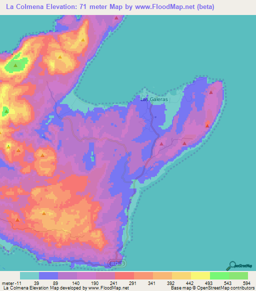 La Colmena,Dominican Republic Elevation Map