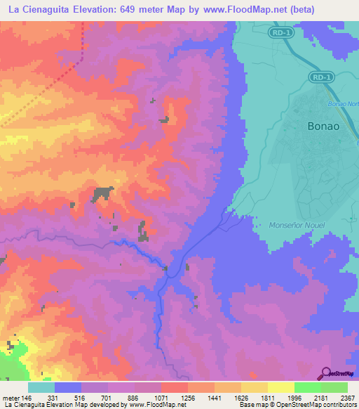 La Cienaguita,Dominican Republic Elevation Map