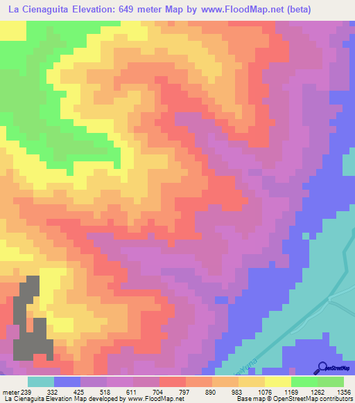 La Cienaguita,Dominican Republic Elevation Map