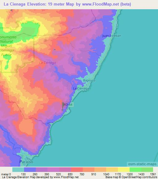 La Cienaga,Dominican Republic Elevation Map