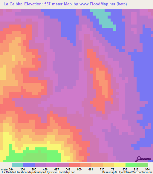 La Ceibita,Dominican Republic Elevation Map