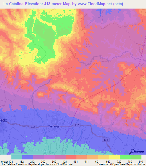 La Catalina,Dominican Republic Elevation Map