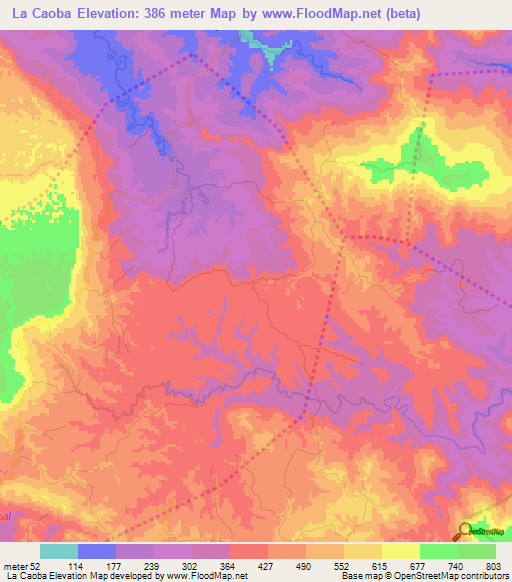 La Caoba,Dominican Republic Elevation Map