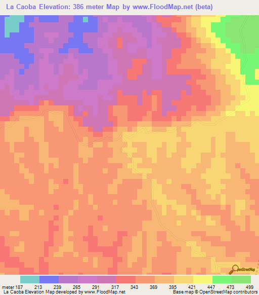 La Caoba,Dominican Republic Elevation Map