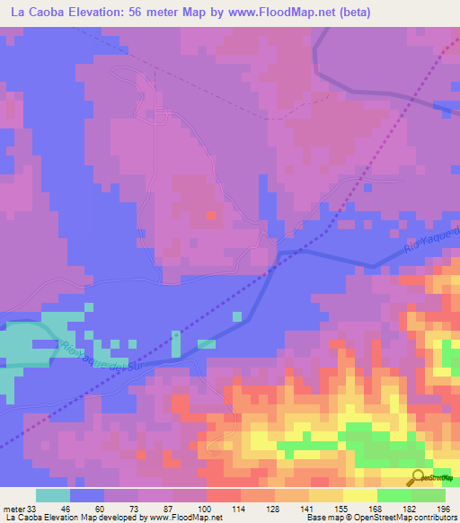 La Caoba,Dominican Republic Elevation Map