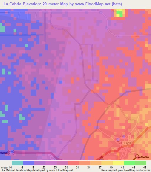La Cabria,Dominican Republic Elevation Map