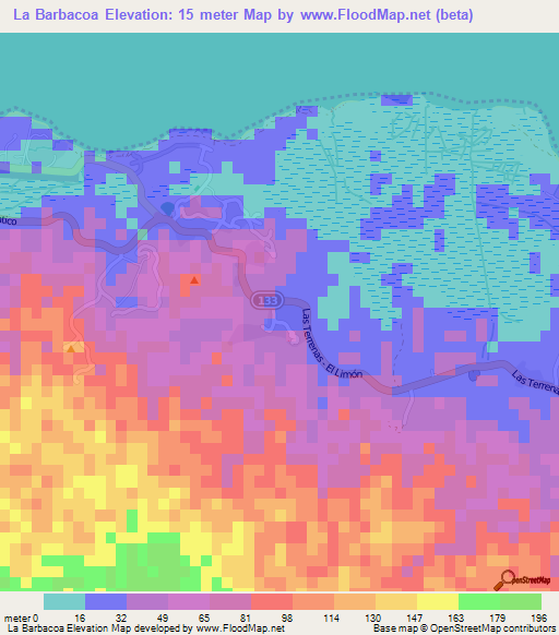 La Barbacoa,Dominican Republic Elevation Map