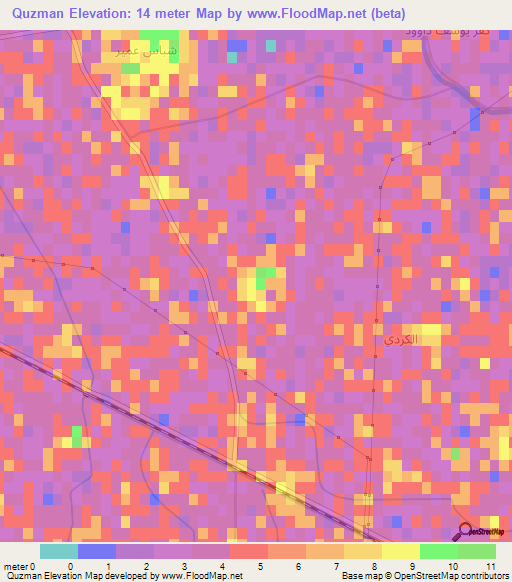 Quzman,Egypt Elevation Map