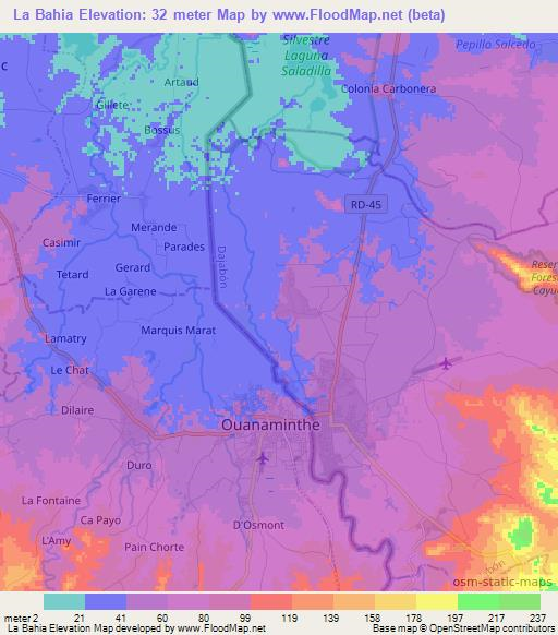 La Bahia,Dominican Republic Elevation Map
