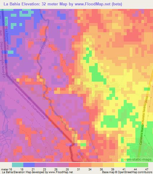 La Bahia,Dominican Republic Elevation Map