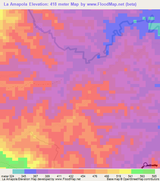 La Amapola,Dominican Republic Elevation Map