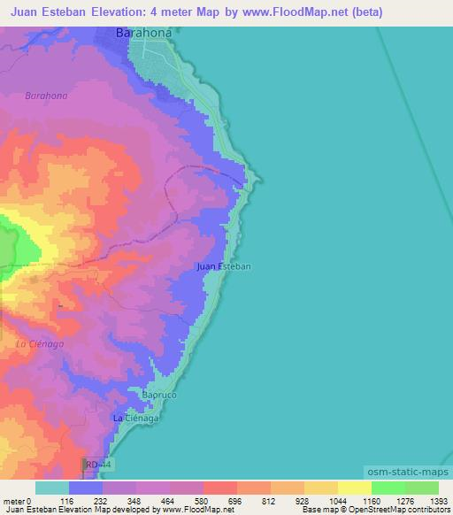 Juan Esteban,Dominican Republic Elevation Map