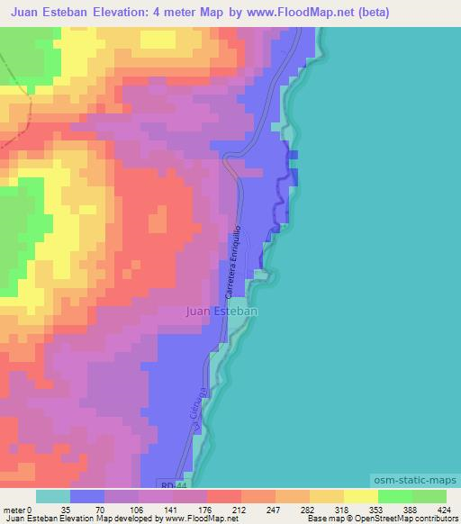 Juan Esteban,Dominican Republic Elevation Map