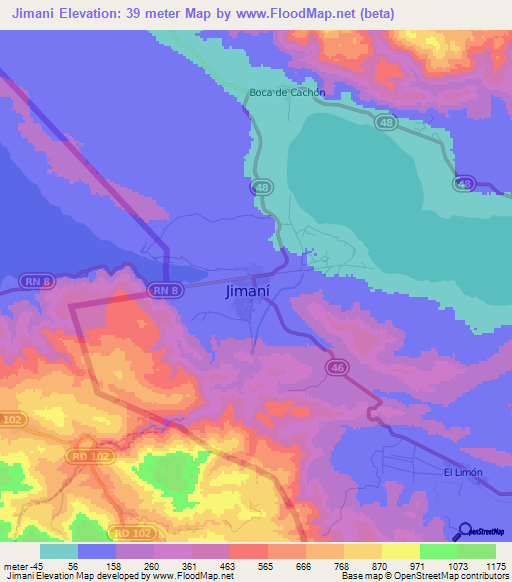 Jimani,Dominican Republic Elevation Map