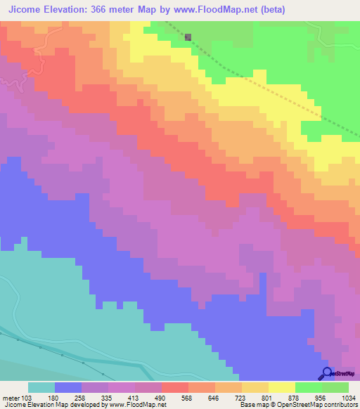 Jicome,Dominican Republic Elevation Map