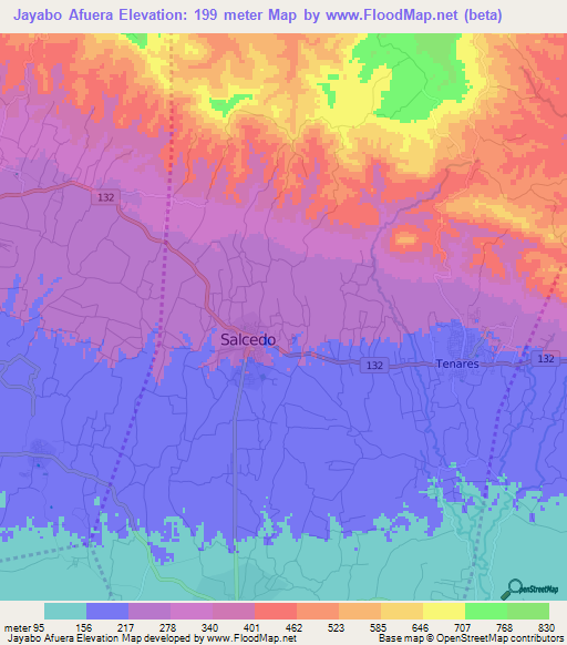 Jayabo Afuera,Dominican Republic Elevation Map