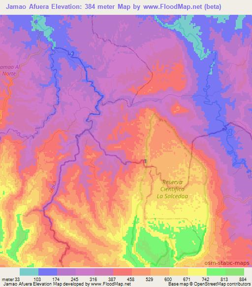 Jamao Afuera,Dominican Republic Elevation Map