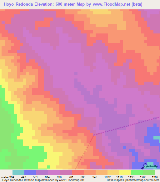 Hoyo Redonda,Dominican Republic Elevation Map