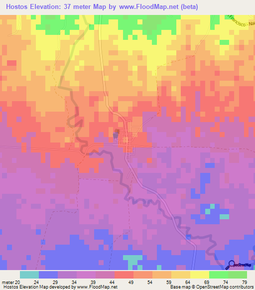 Hostos,Dominican Republic Elevation Map